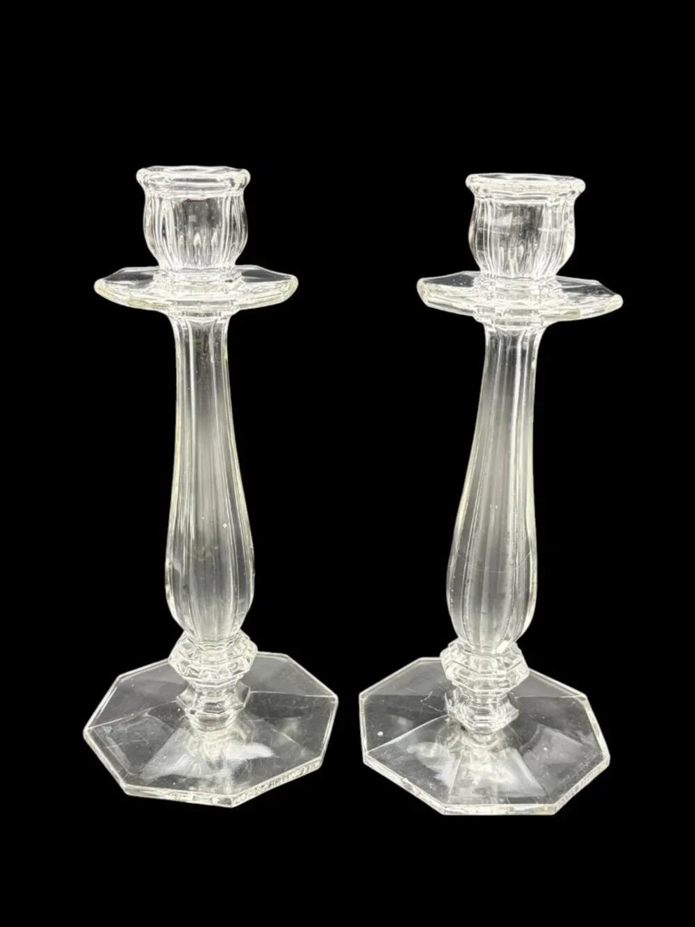 VTG Tiffany & Co. Crystal Candlesticks Pair – Stamped 